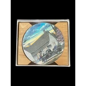 RARE Vintage Roosevelt REA Artwork by Pamela C Renfroe 4" Coasters Set of 4 NIB